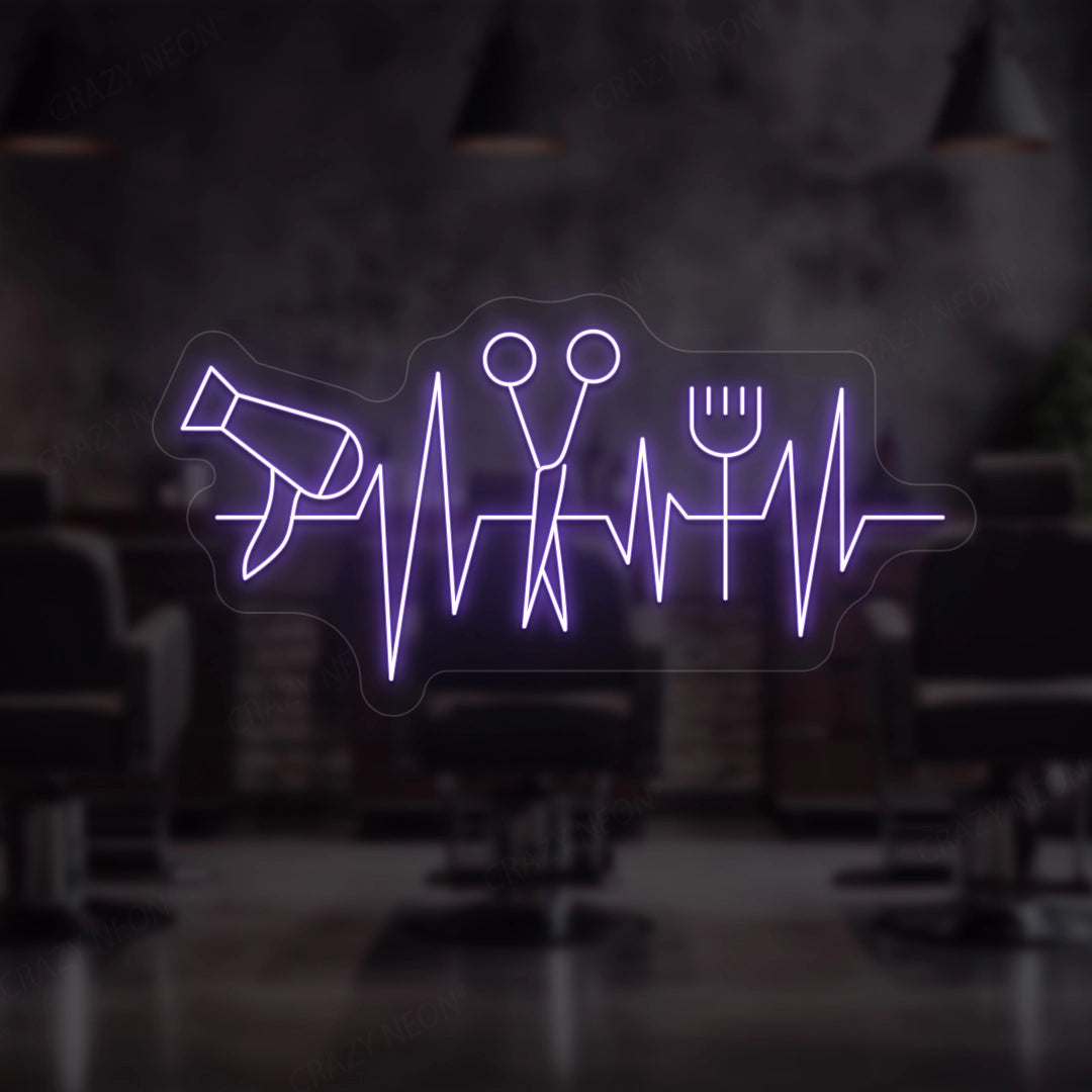 Heartbeat Hair Salon Neon Sign