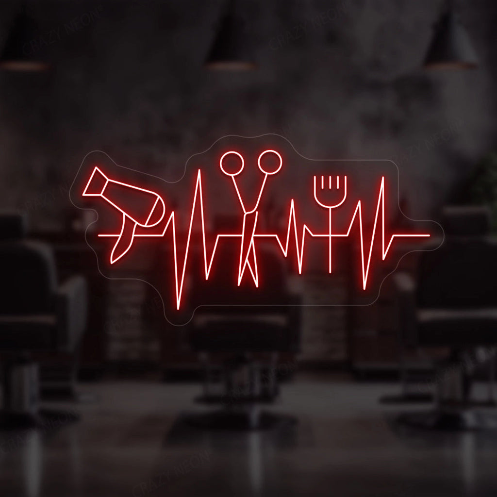 Heartbeat Hair Salon Neon Sign