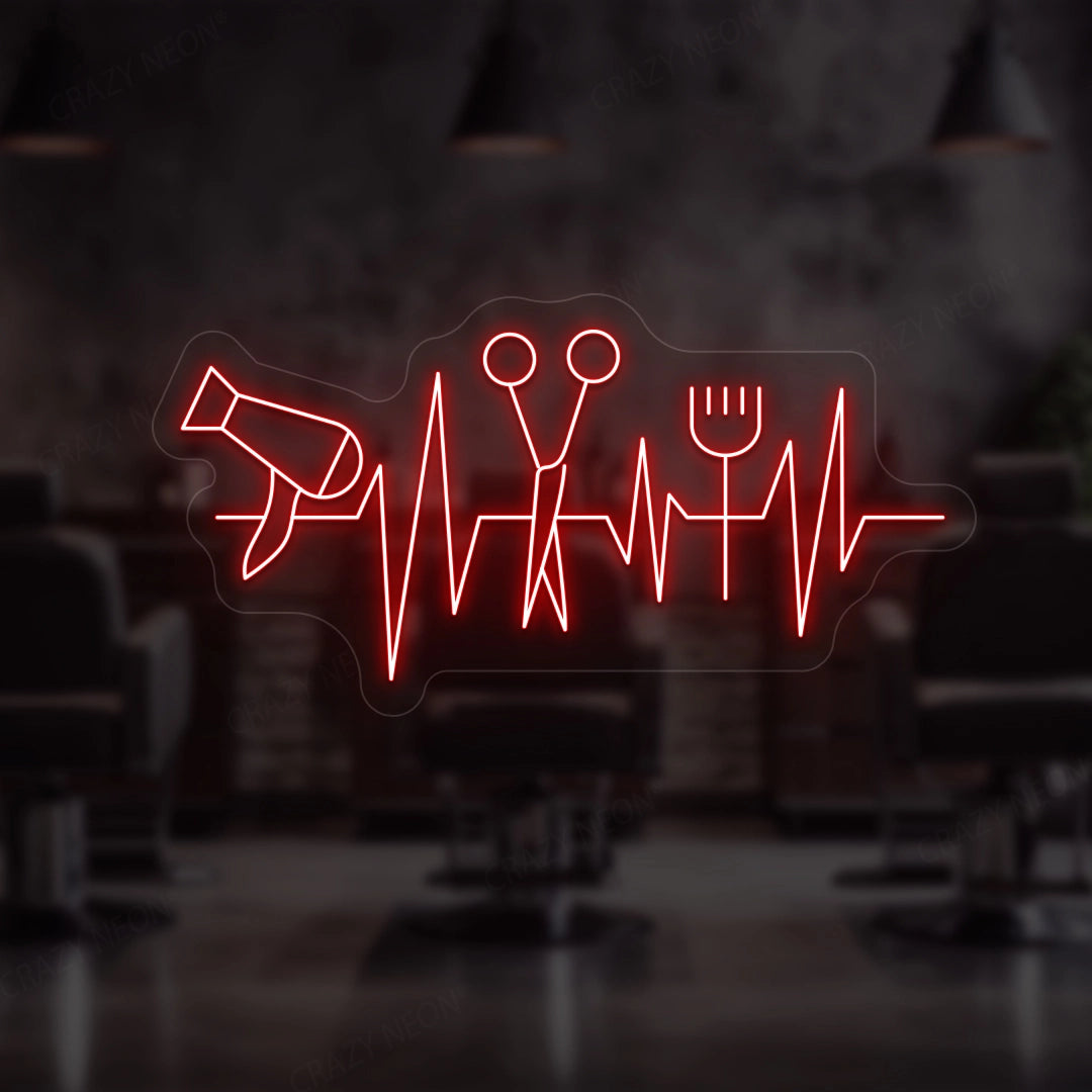 Heartbeat Hair Salon Neon Sign