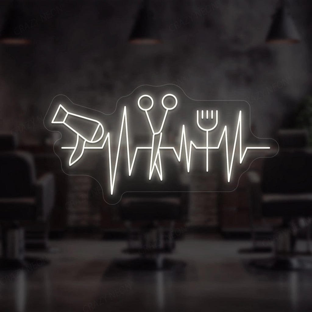 Heartbeat Hair Salon Neon Sign