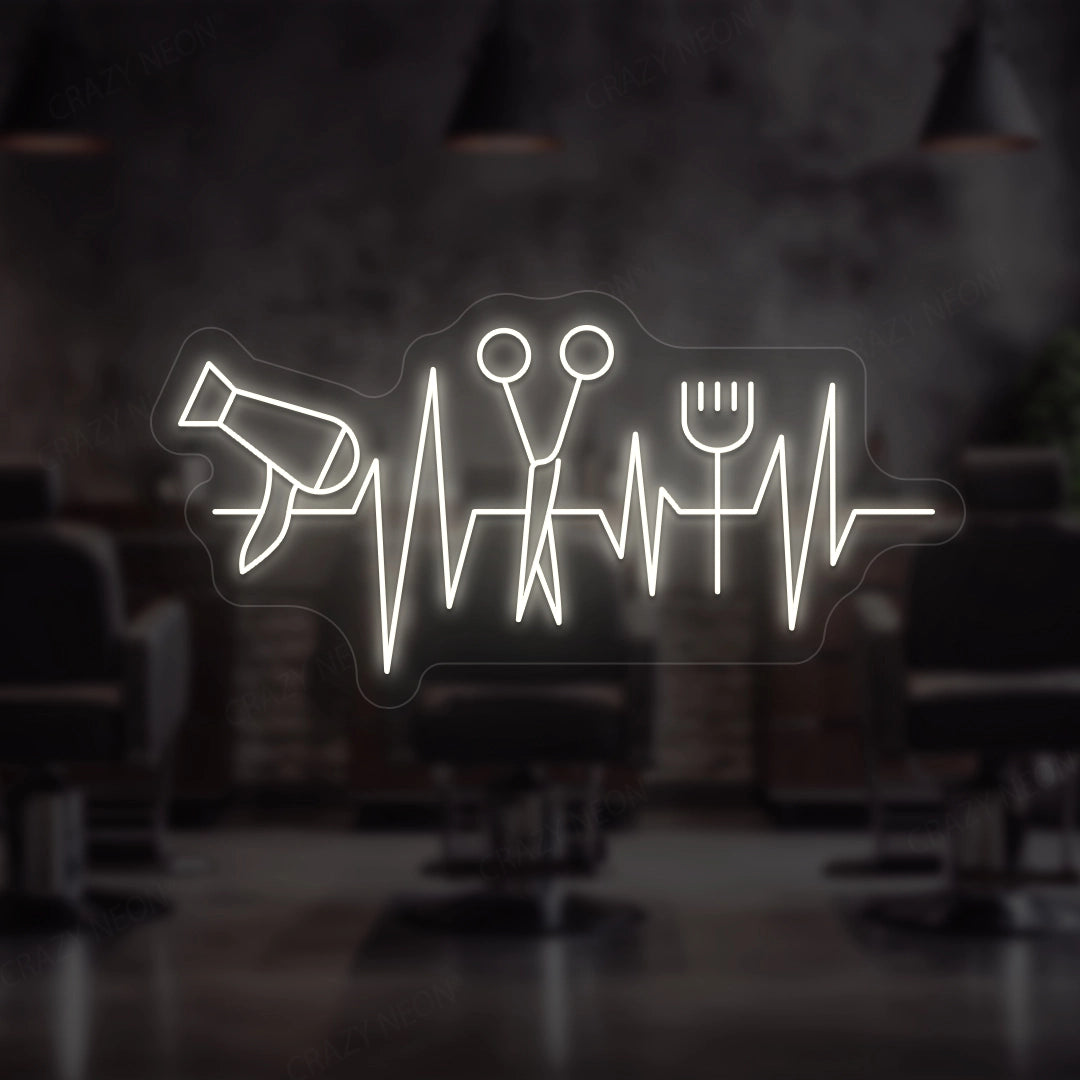Heartbeat Hair Salon Neon Sign