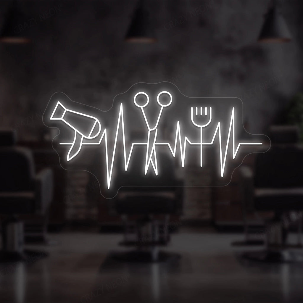 Heartbeat Hair Salon Neon Sign