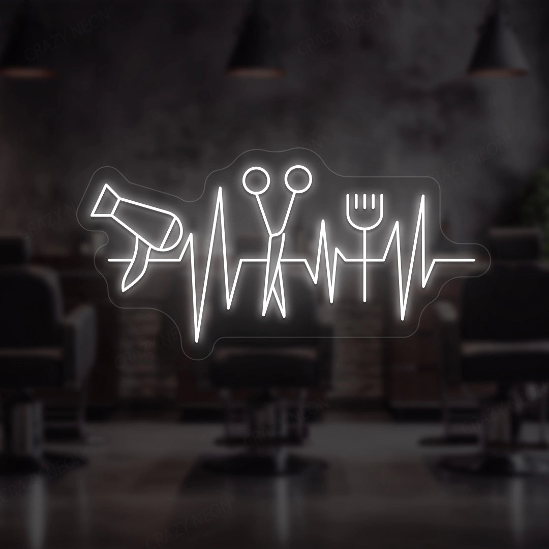 Heartbeat Hair Salon Neon Sign