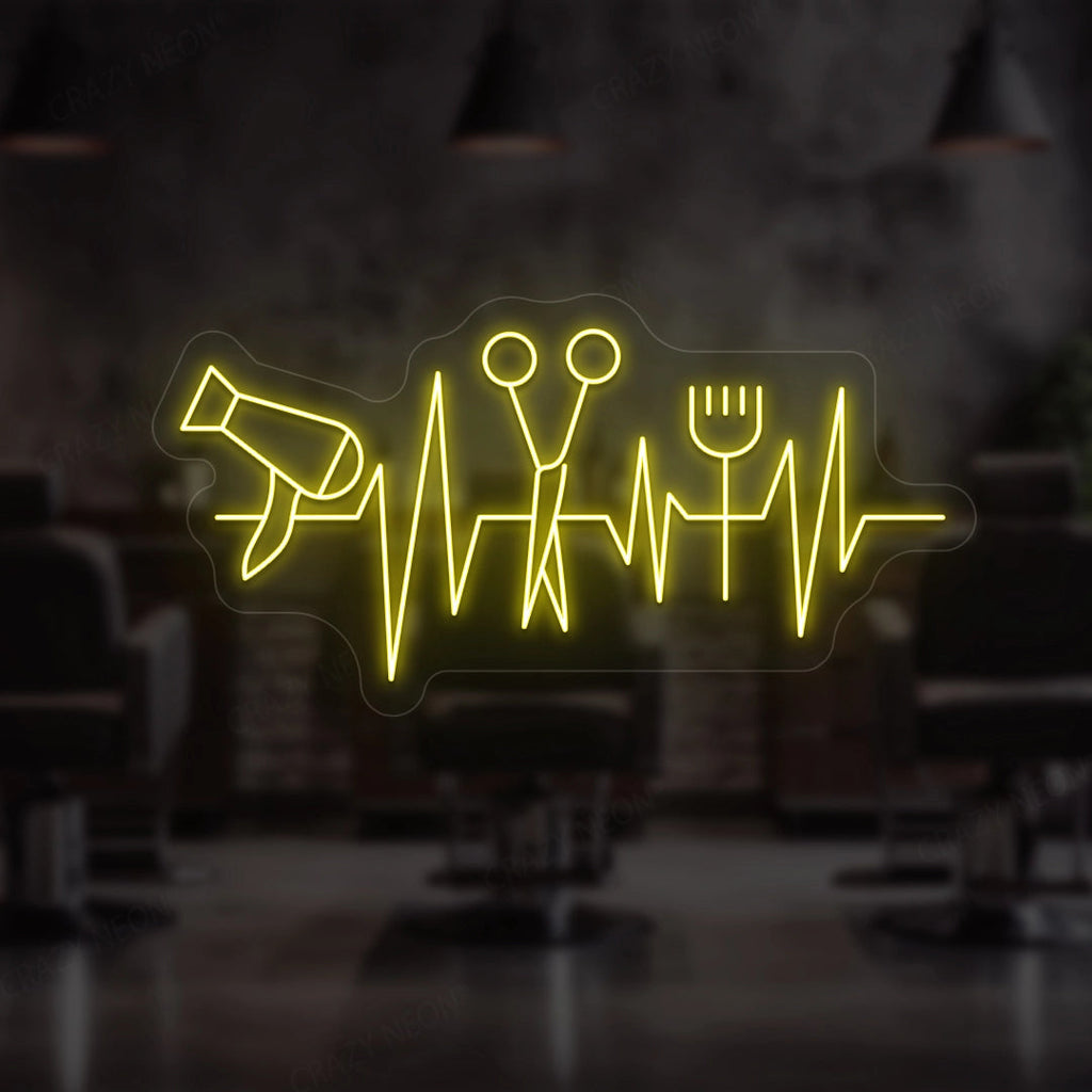 Heartbeat Hair Salon Neon Sign