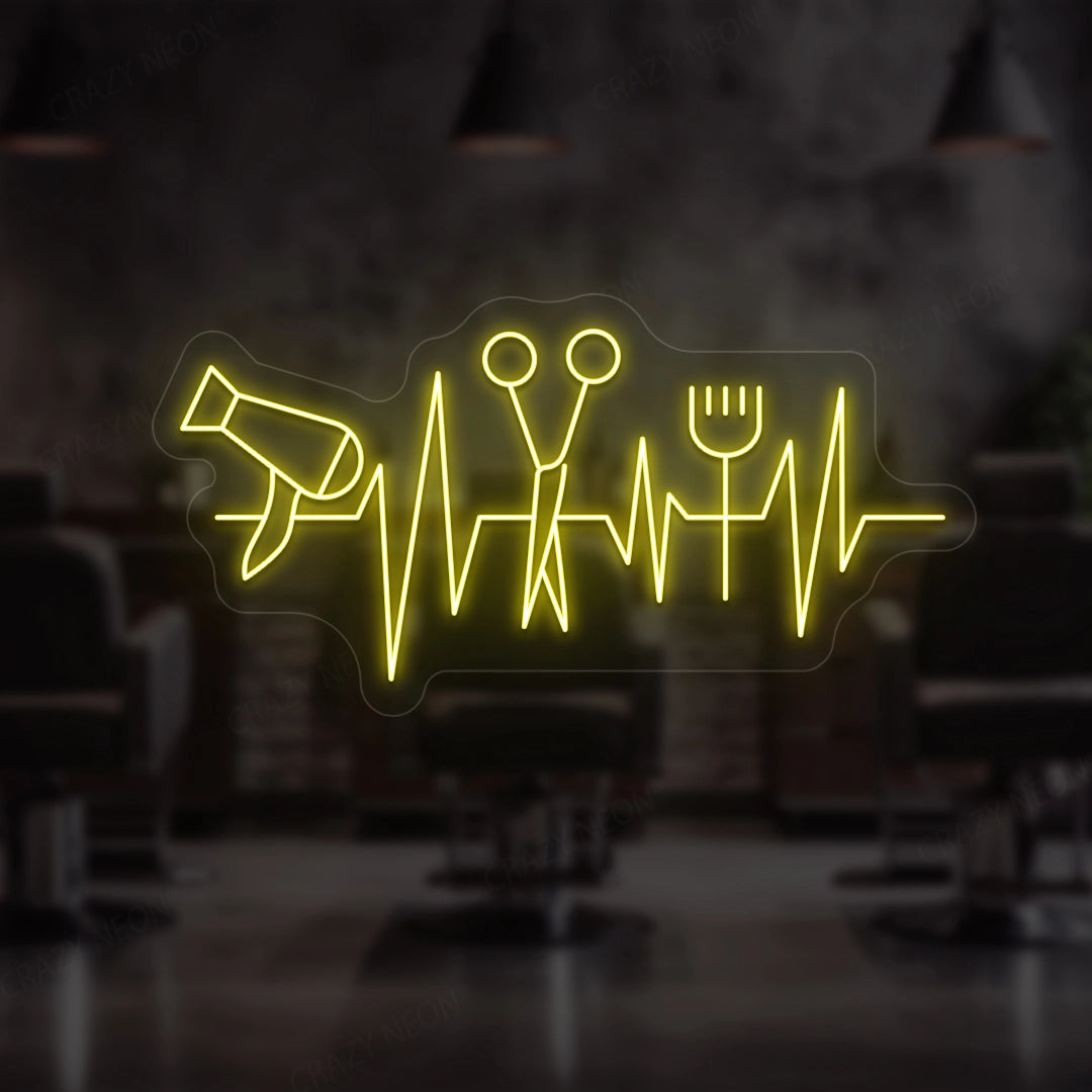 Heartbeat Hair Salon Neon Sign