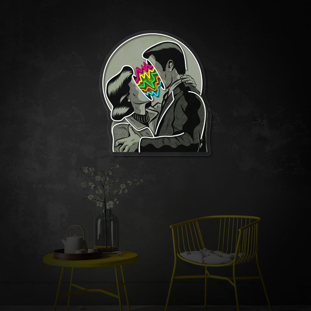 Kissing Couple LED Neon Sign | Love Wall Art