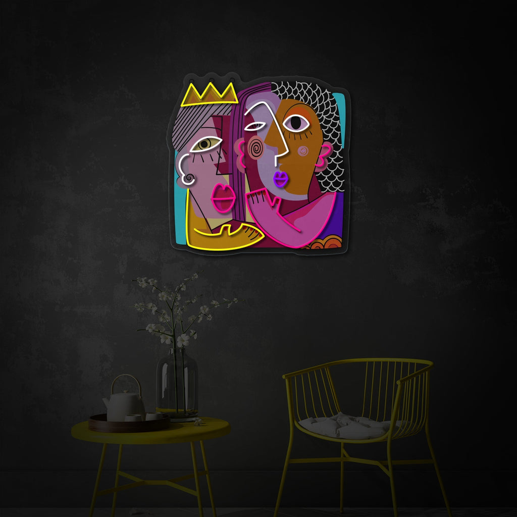 Minimalist Couple LED Neon Sign | Modern Wall Art