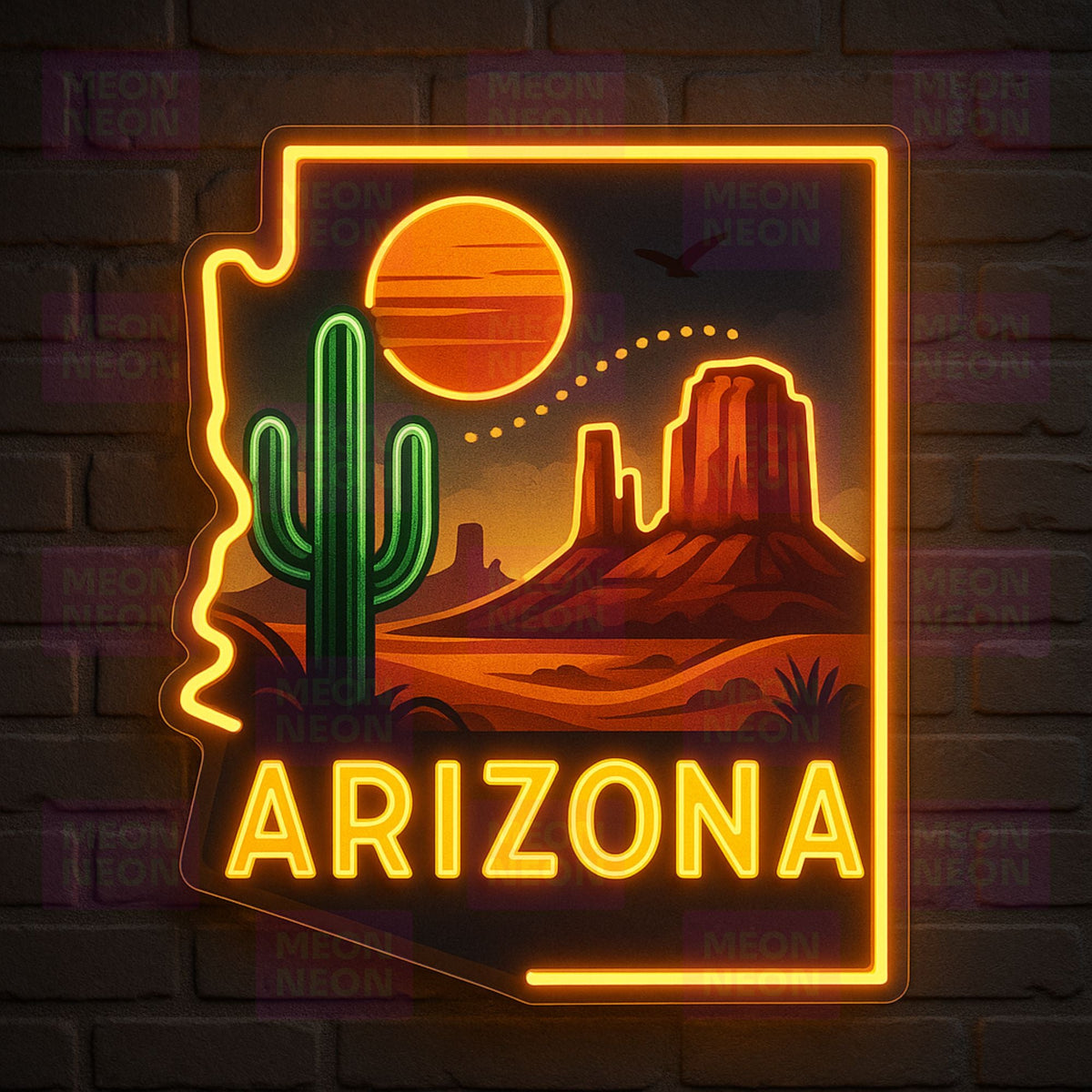 Monument Valley - Arizona Red Rock Mesas Neon Sign