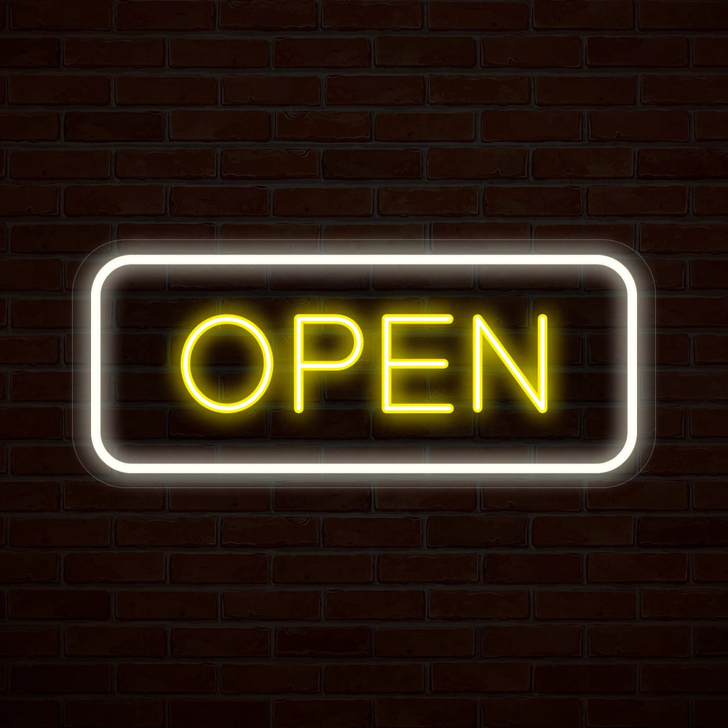 Multicolor Open LED Neon Sign Rectangle Shape