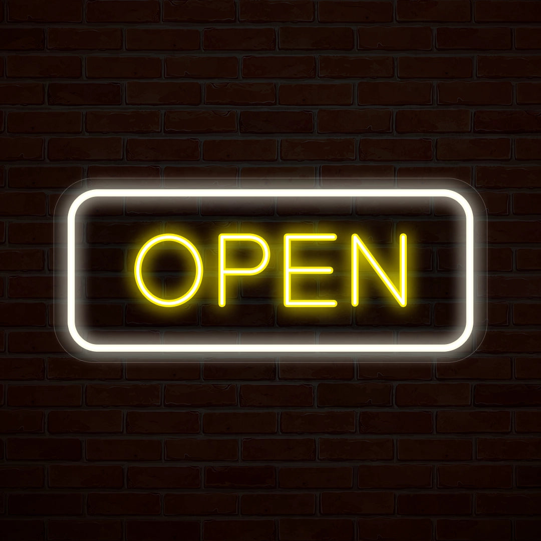 Multicolor Open LED Neon Sign Rectangle Shape