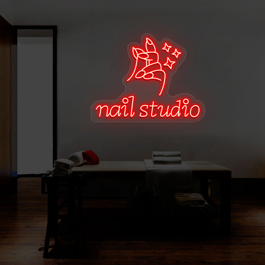 Nail Studio With Hand Neon Sign | CNUS014402