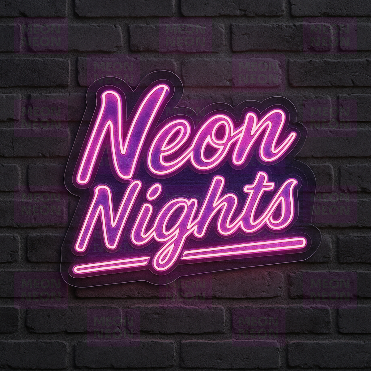 Neon Nights LED Neon Sign - Classic Typography - Hot Pink Script - Retro Nightlife Aesthetic