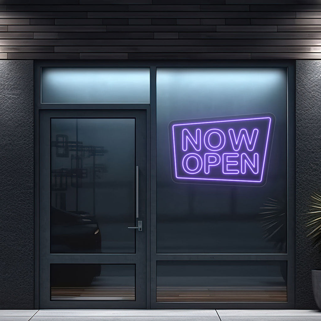 Now Open Square LED Neon Sign