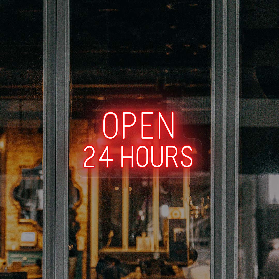 Open 24 Hours LED Neon Sign