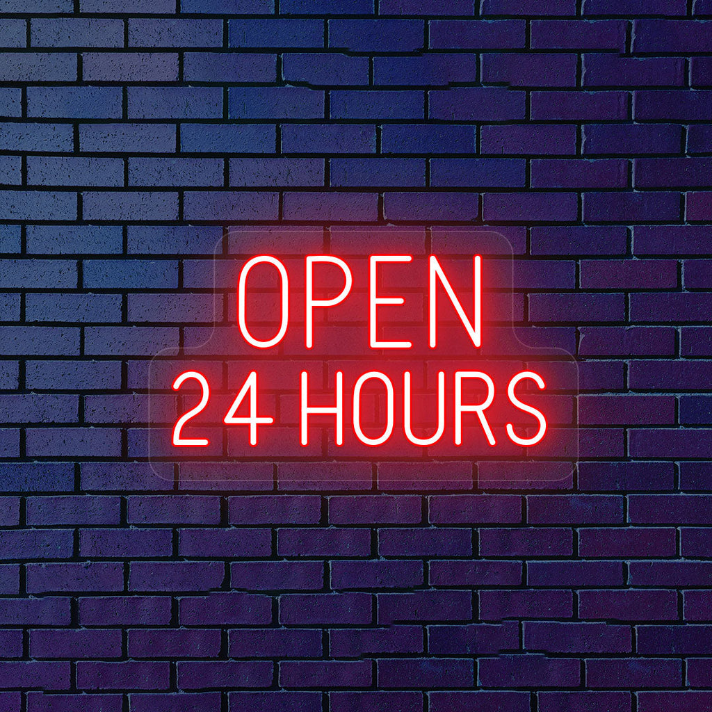 Open 24 Hours LED Neon Sign