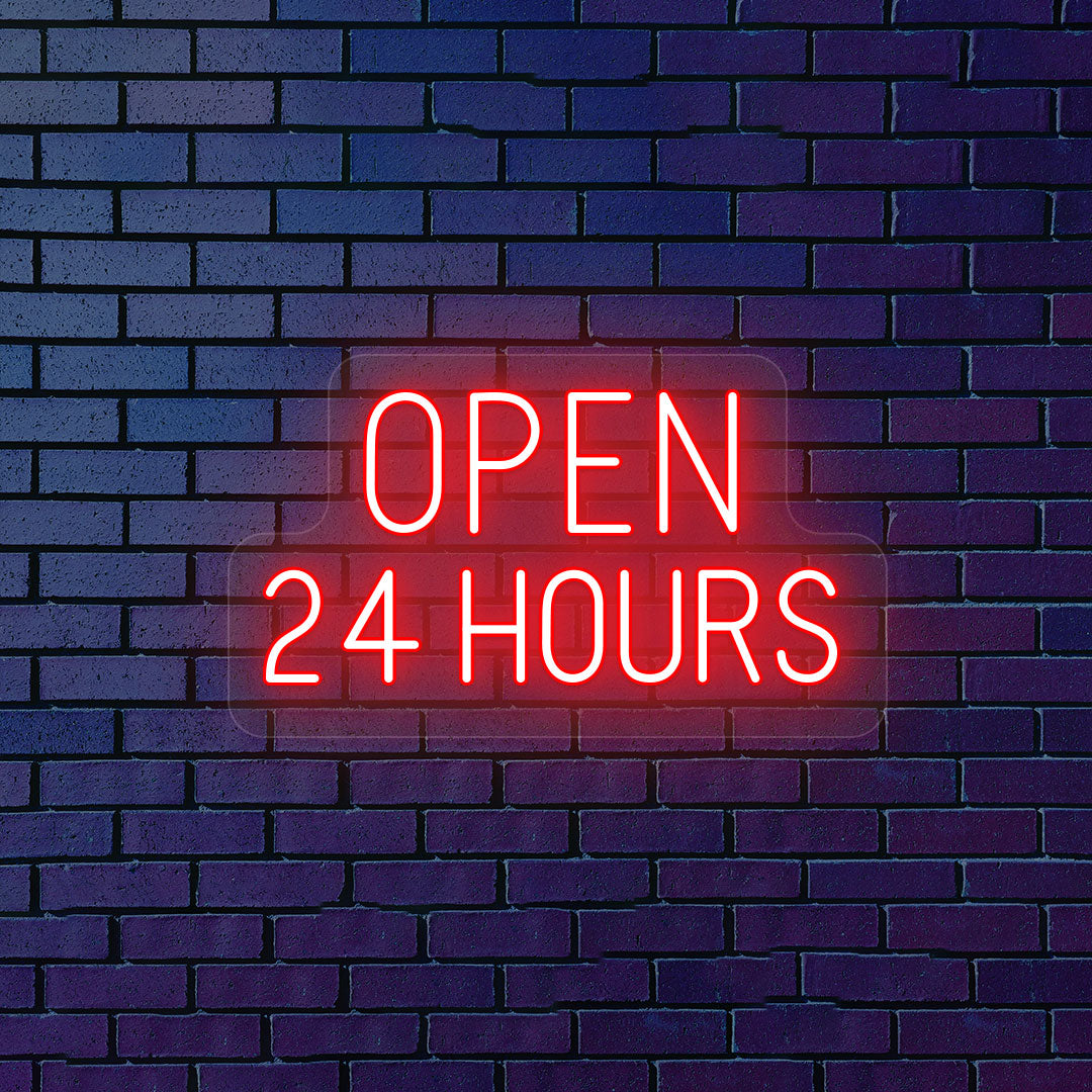 Open 24 Hours LED Neon Sign