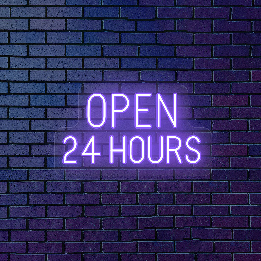 Open 24 Hours LED Neon Sign