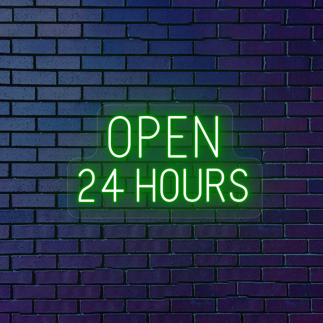 Open 24 Hours LED Neon Sign