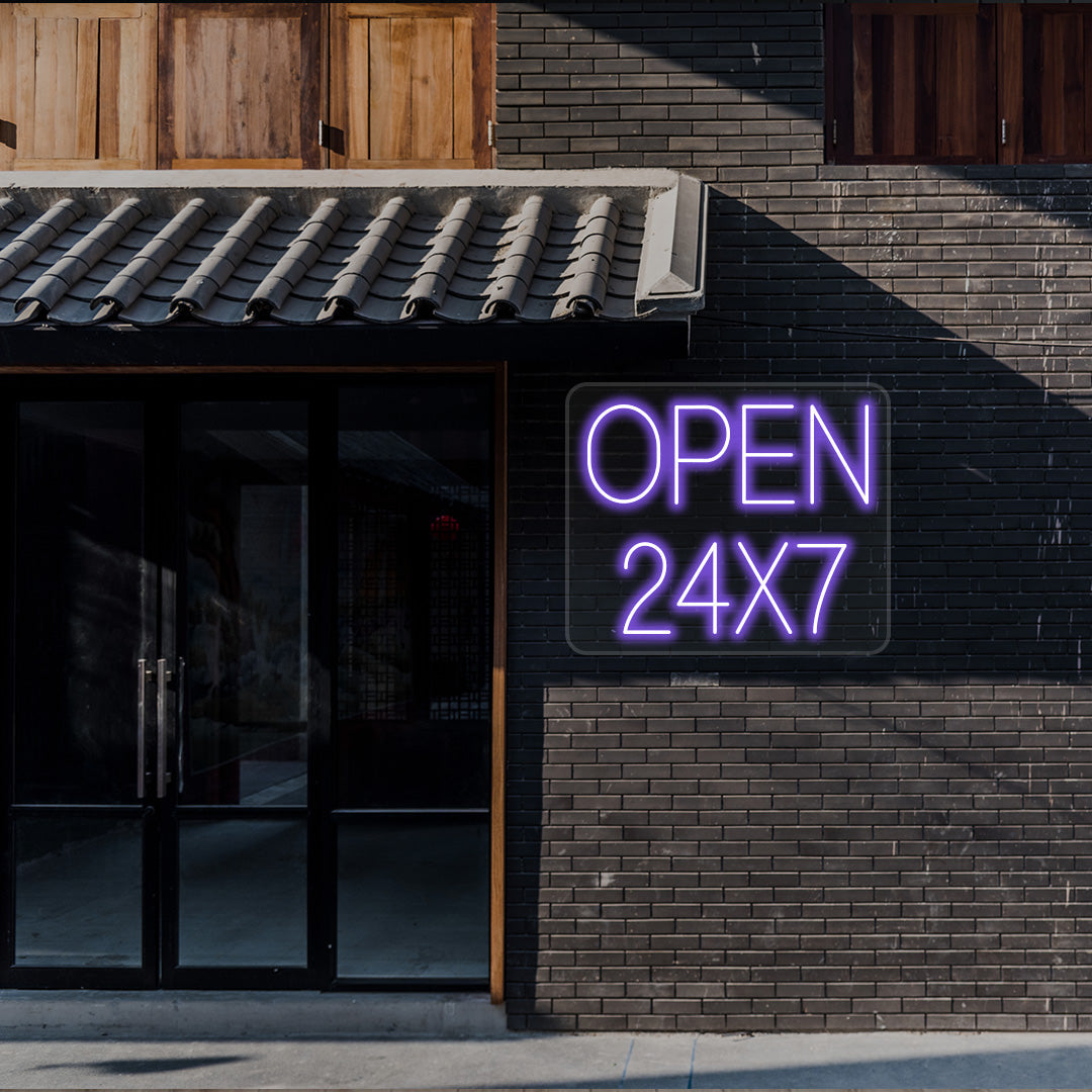 Open 24x7 LED Neon Sign