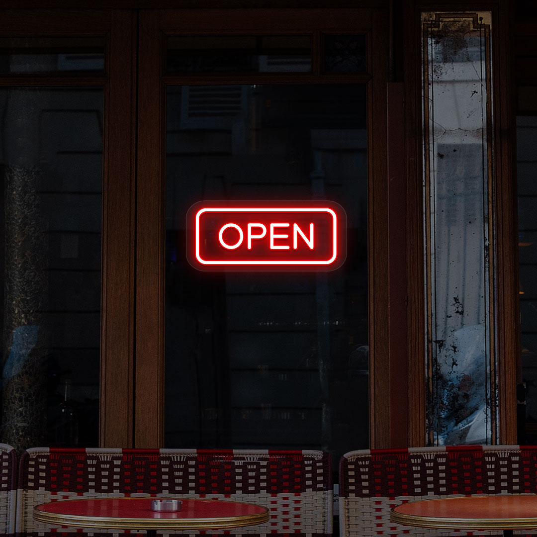 Open LED Neon Sign Rectangle Shape