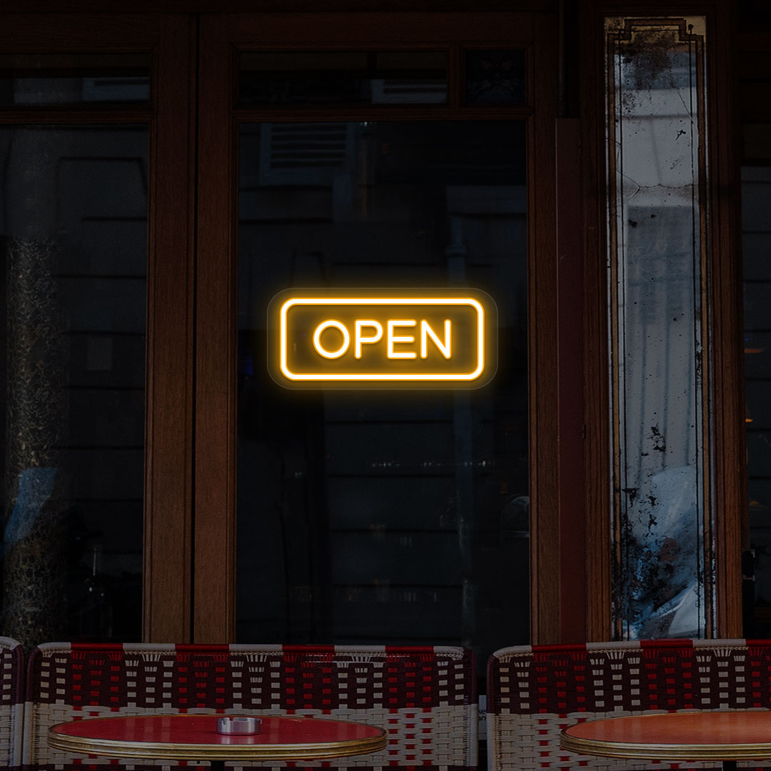 Open LED Neon Sign Rectangle Shape
