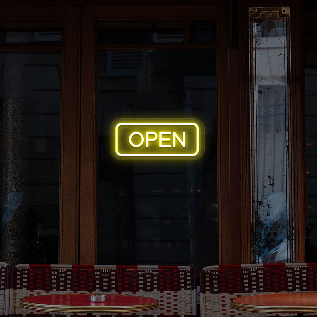 Open LED Neon Sign Rectangle Shape
