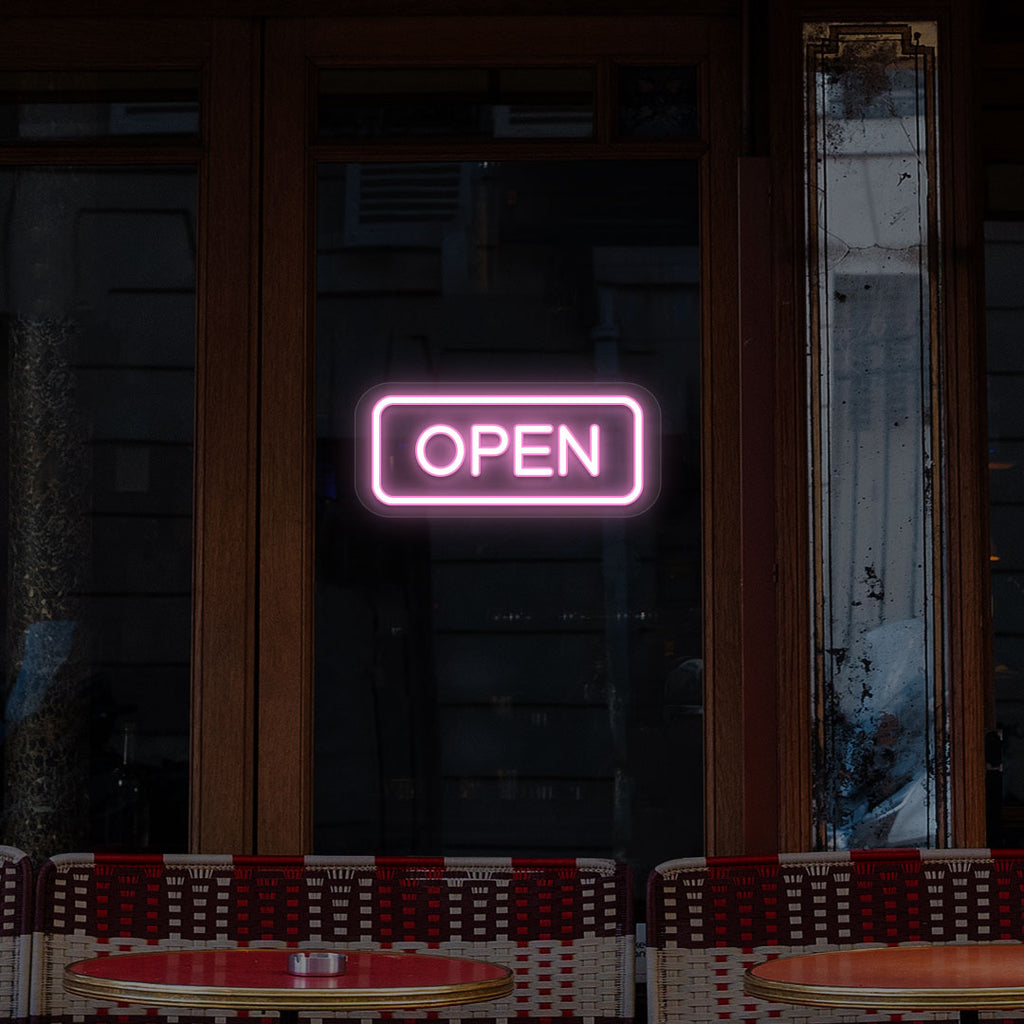 Open LED Neon Sign Rectangle Shape