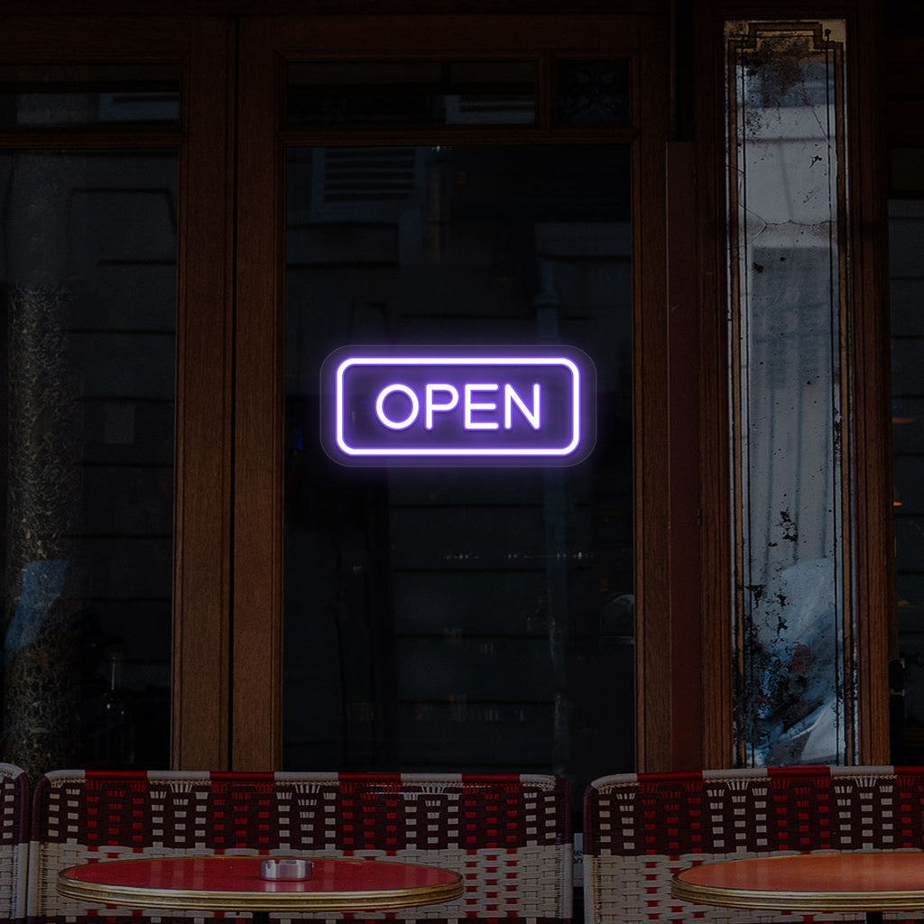 Open LED Neon Sign Rectangle Shape