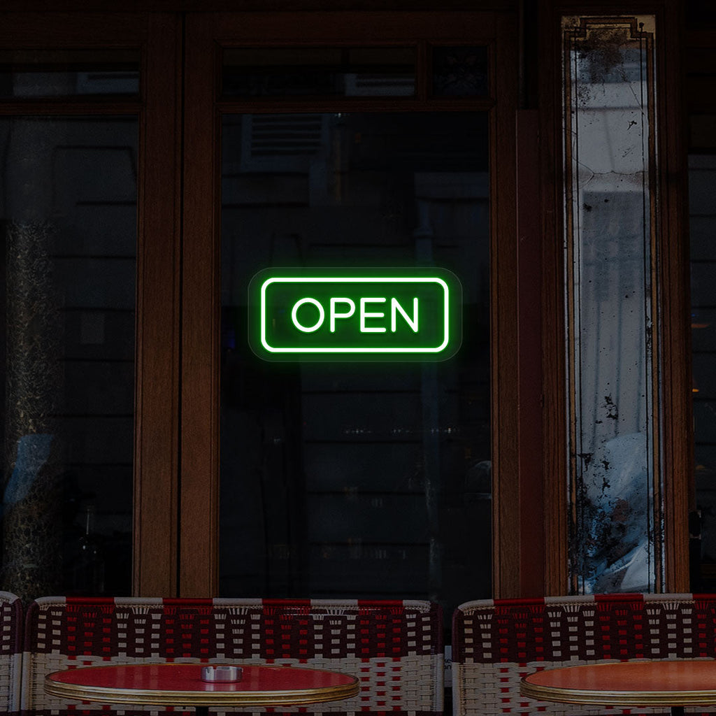 Open LED Neon Sign Rectangle Shape
