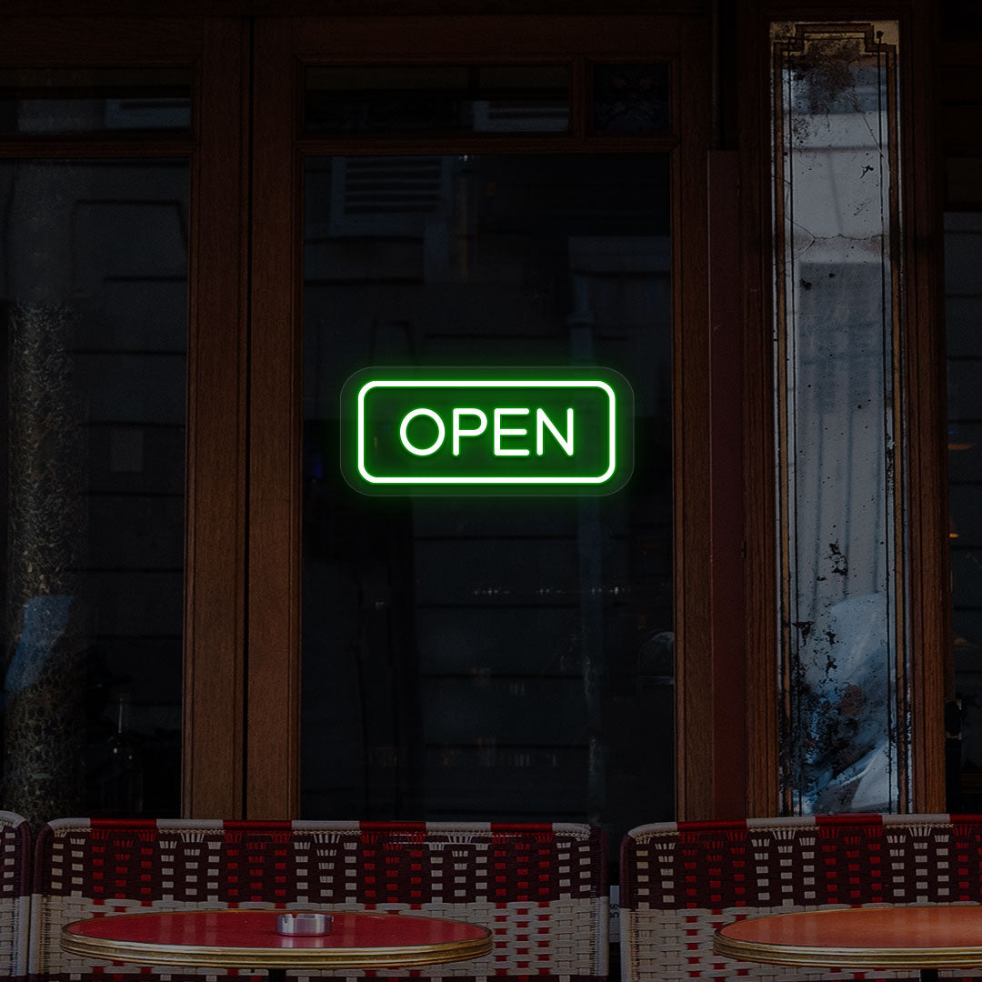Open LED Neon Sign Rectangle Shape