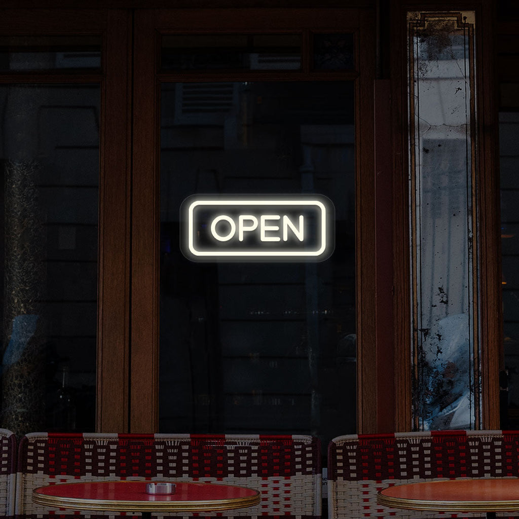 Open LED Neon Sign Rectangle Shape
