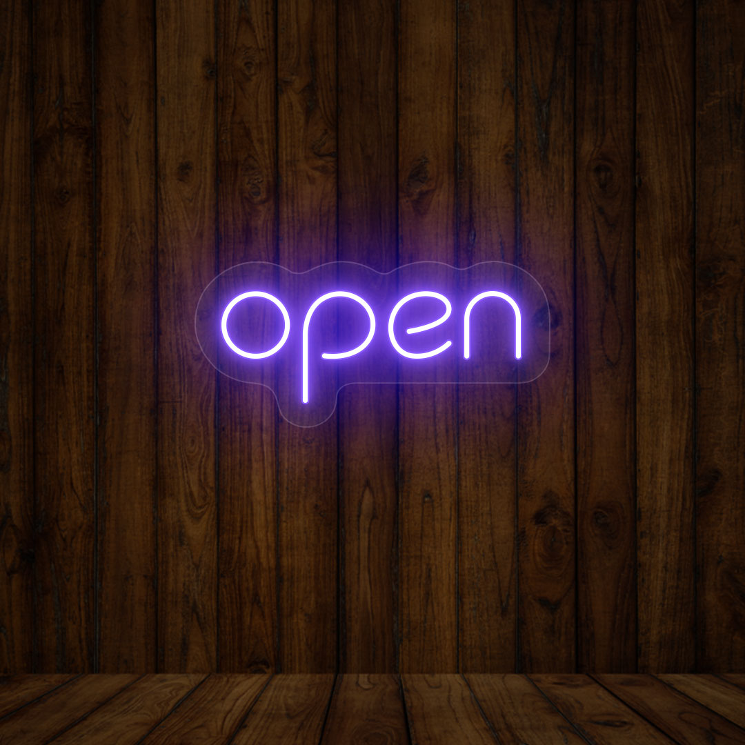 Open Single Color LED Neon Sign