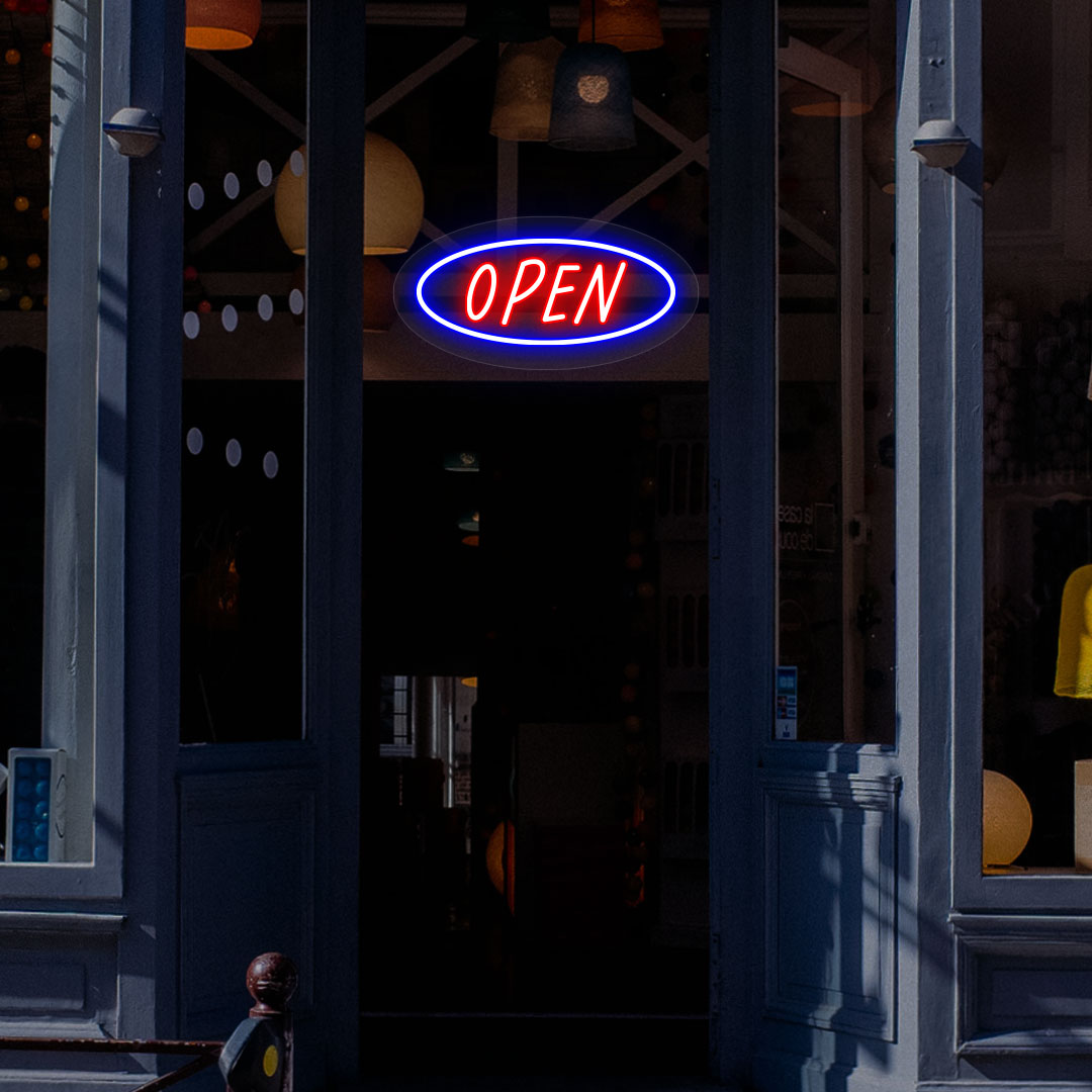 Oval Shaped Open LED Neon Sign