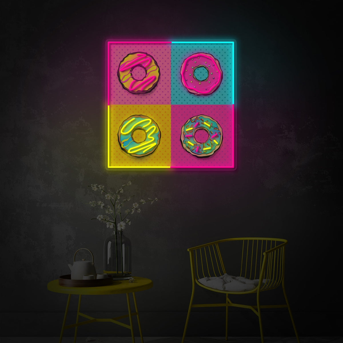 Pop Art Donuts LED Neon Sign | Food Wall Decor