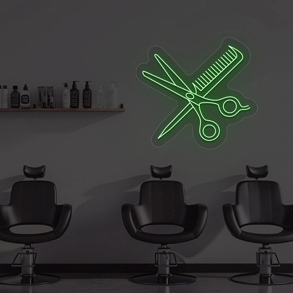Scissors Comb Neon Sign