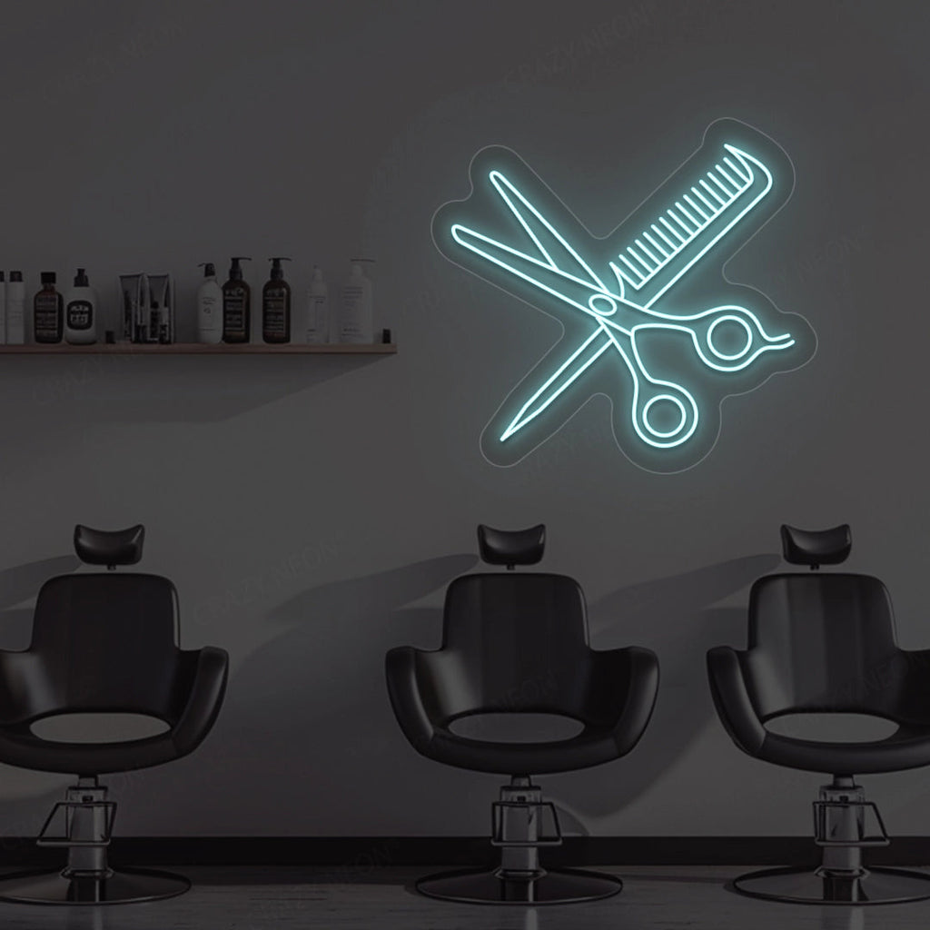 Scissors Comb Neon Sign