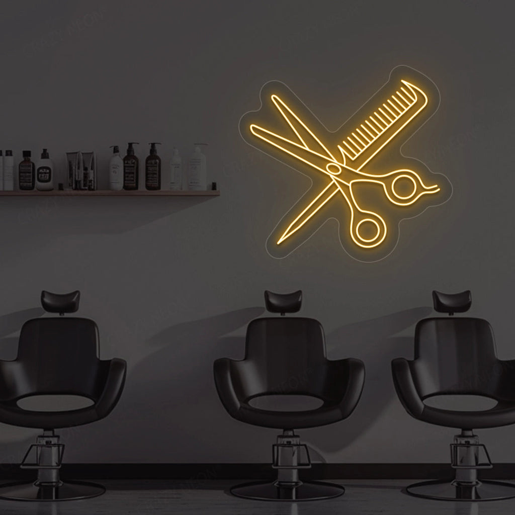 Scissors Comb Neon Sign