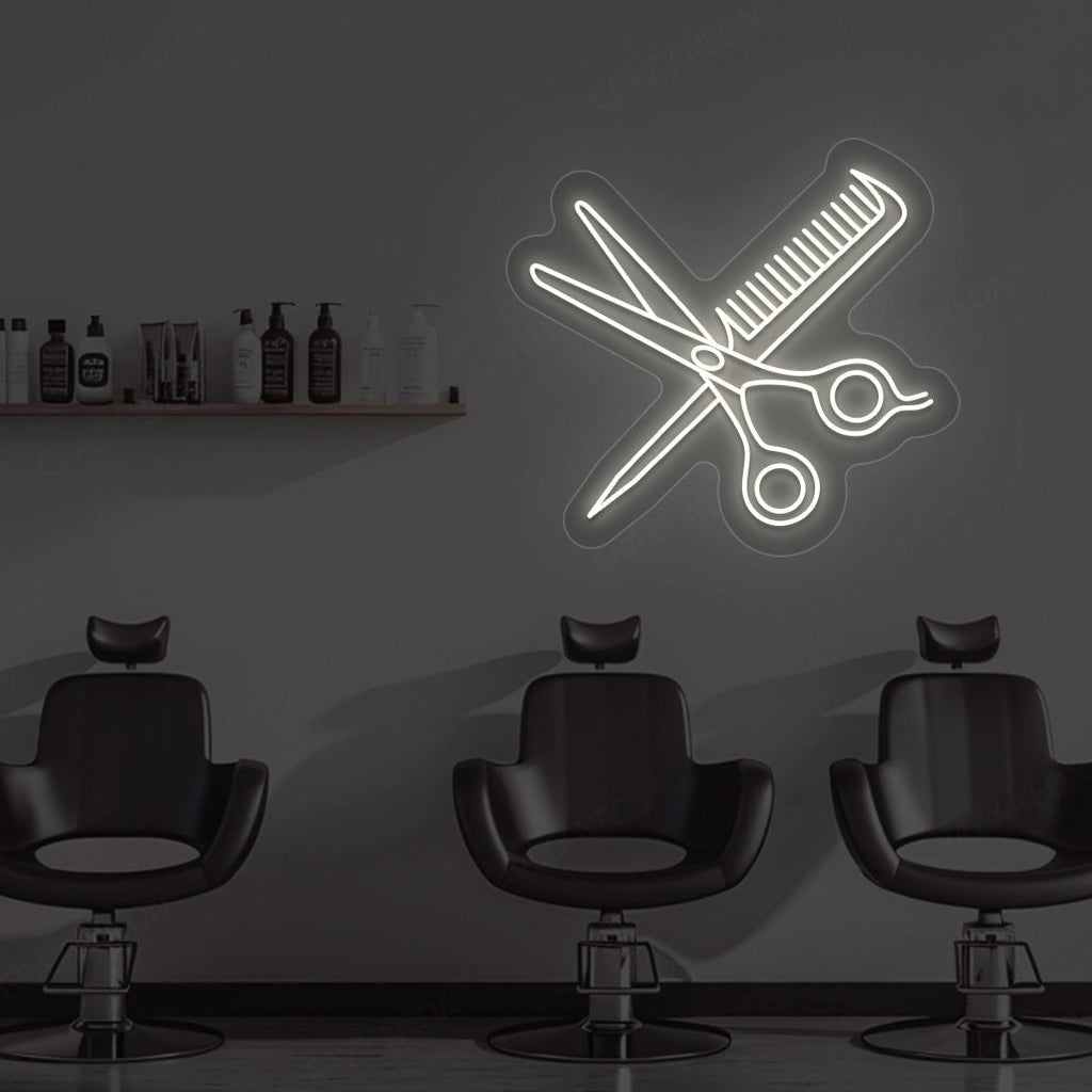 Scissors Comb Neon Sign