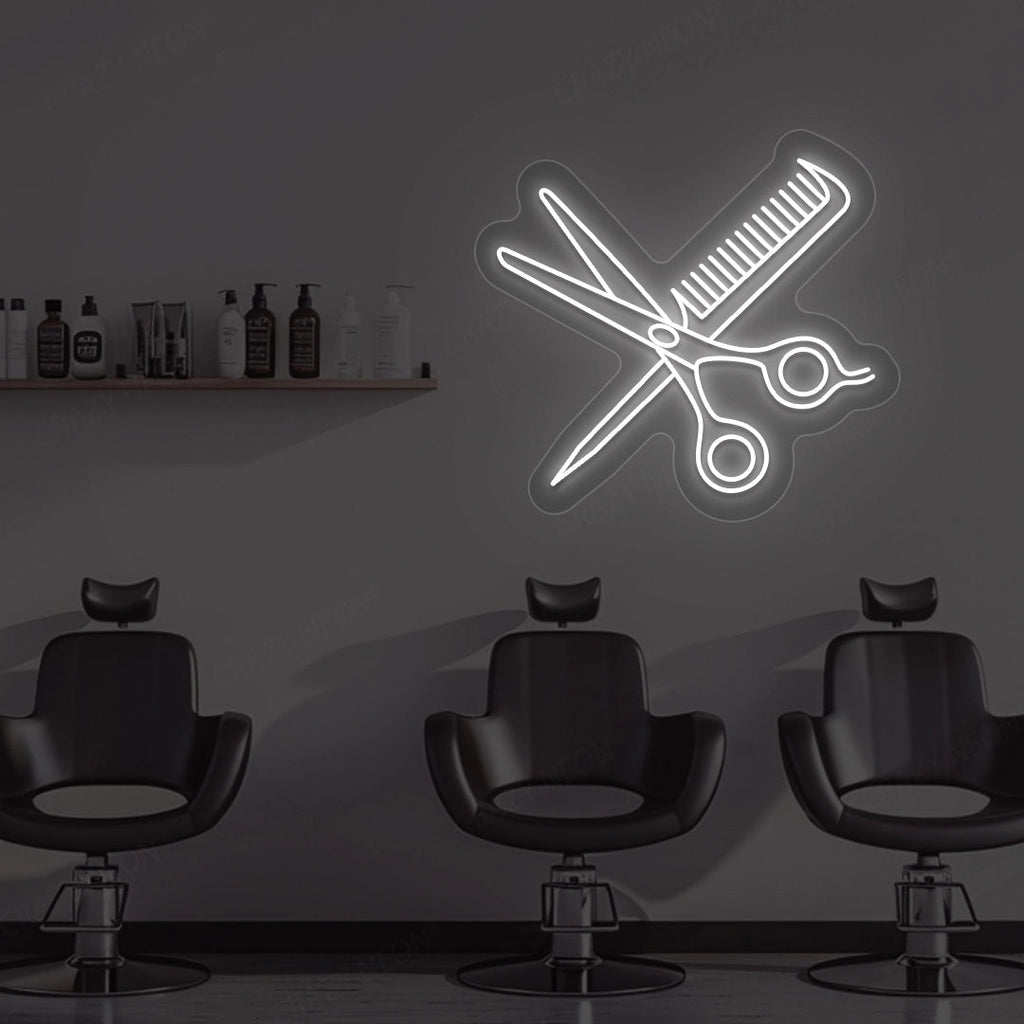 Scissors Comb Neon Sign