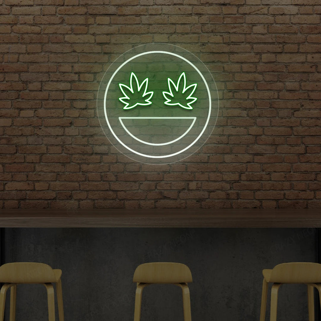 Smiley Weed Neon Sign
