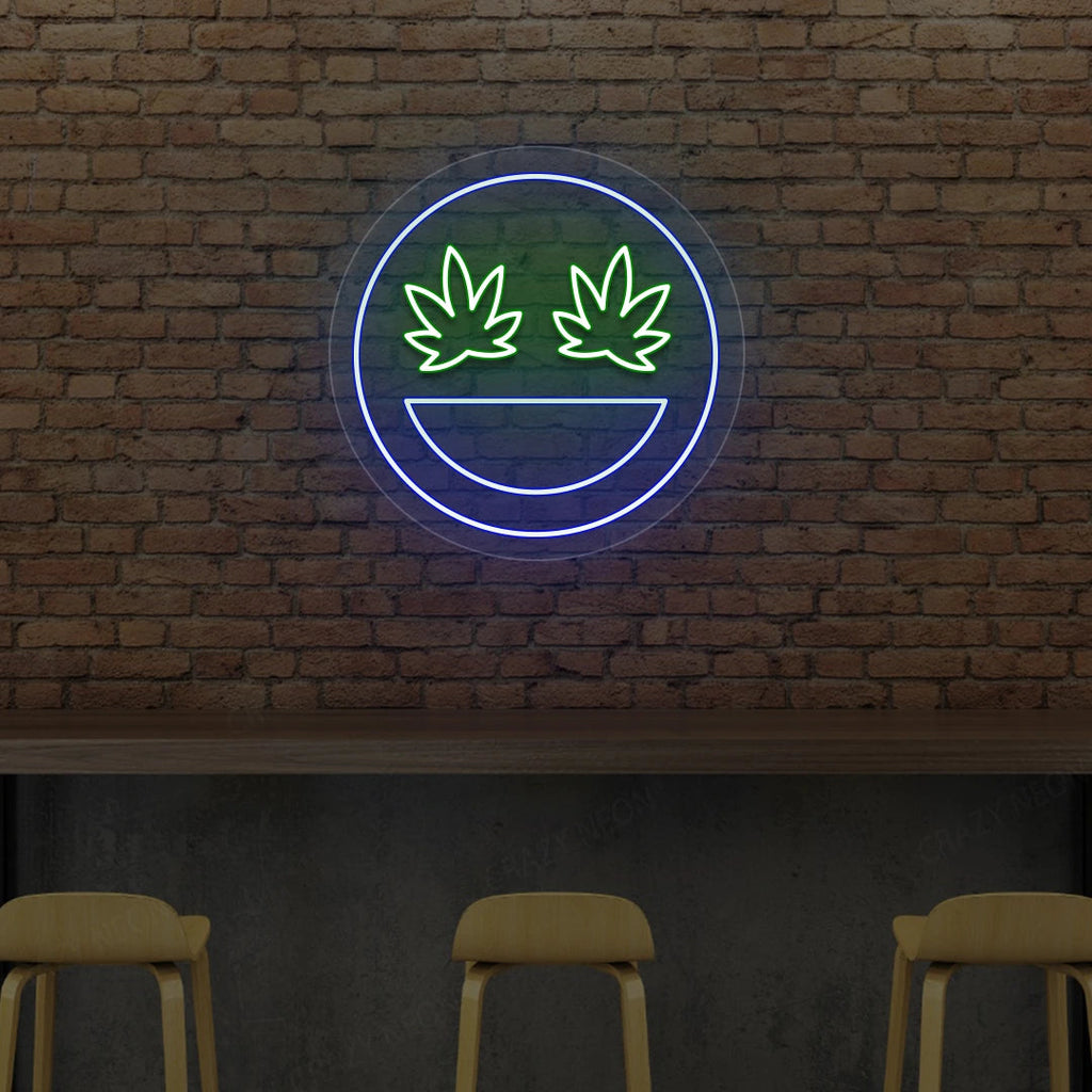 Smiley Weed Neon Sign