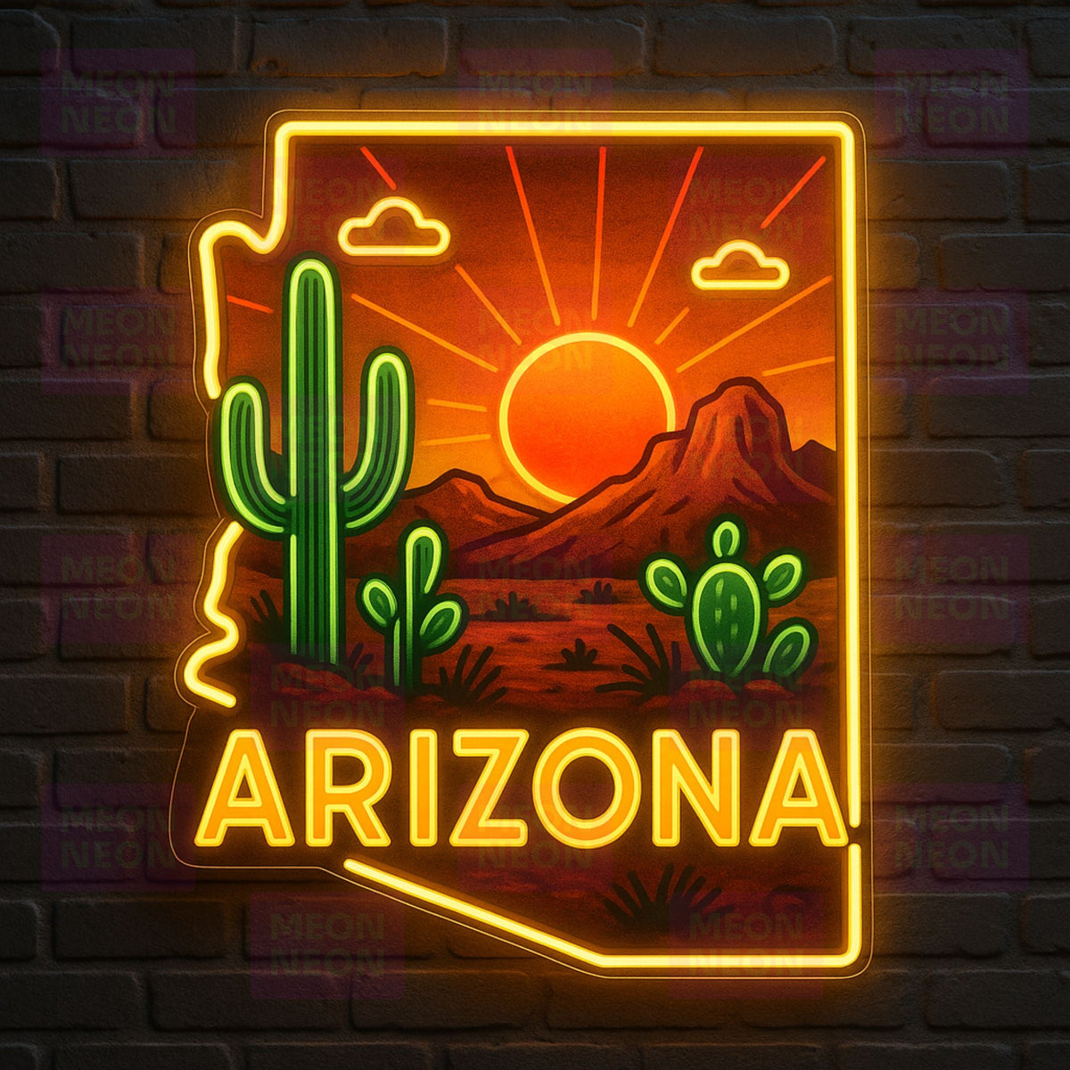 Sonoran Splendor - Arizona Desert Flora Neon Sign