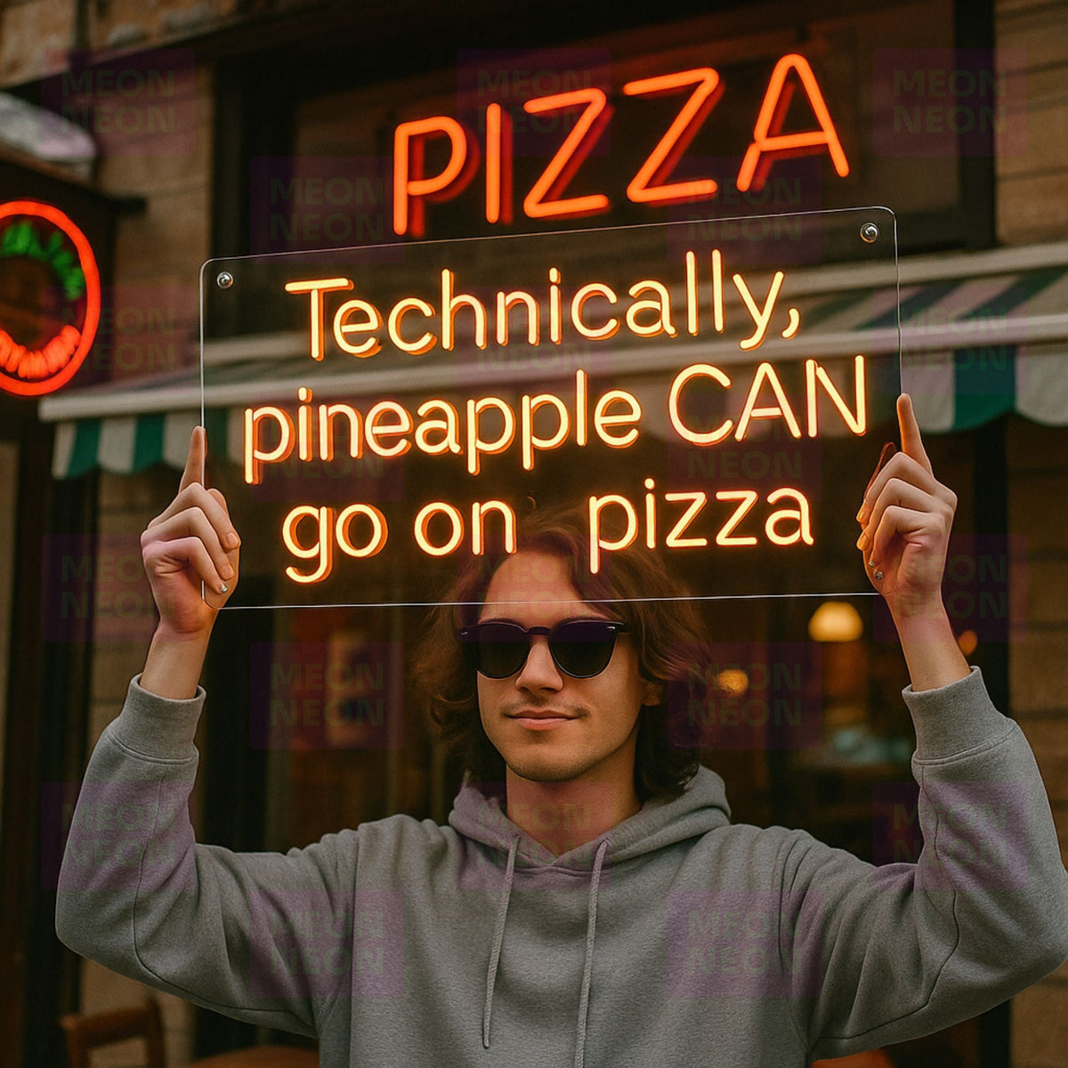 Technically Pineapple CAN Go On Pizza - LED Neon Sign