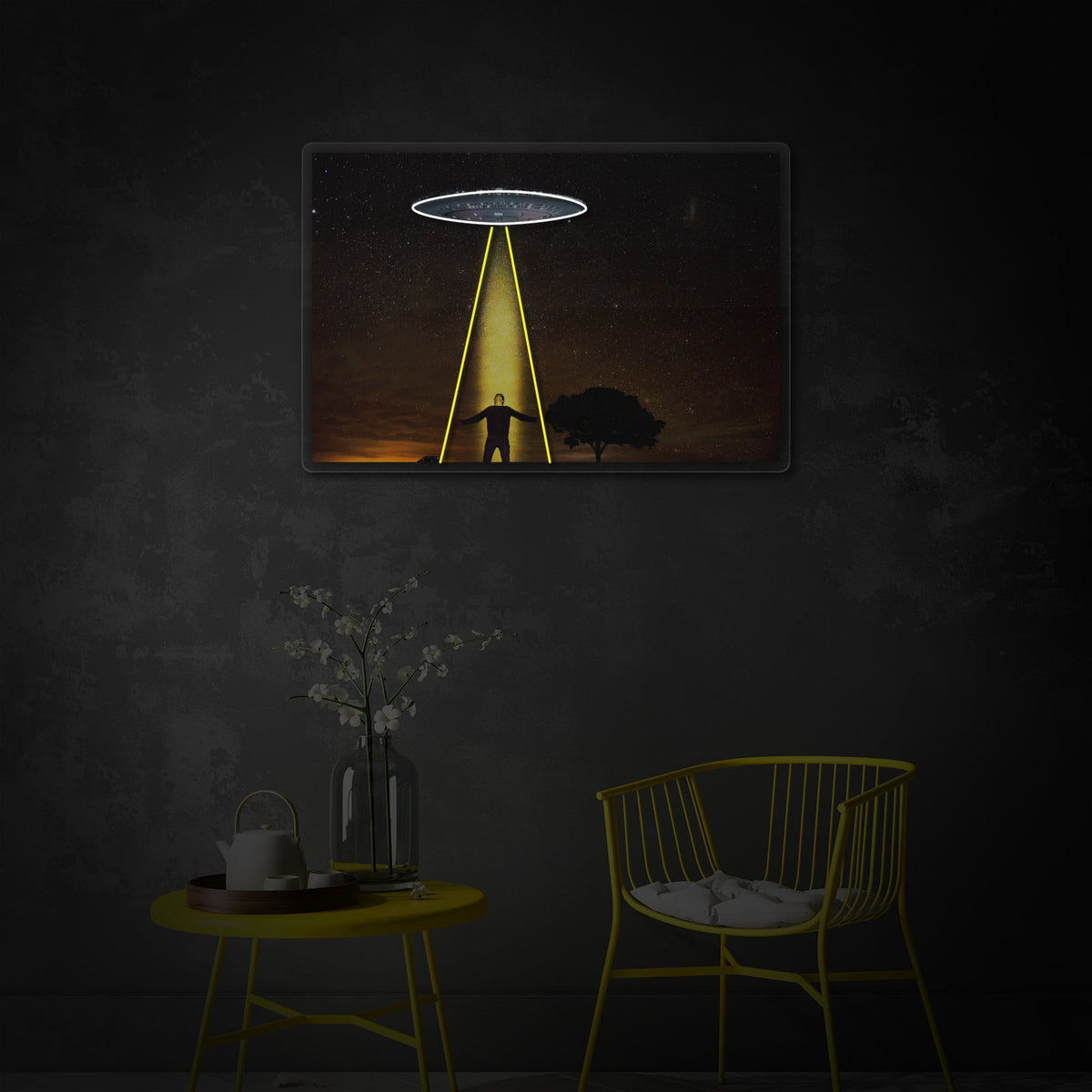 UFO Abduction LED Neon Sign | Space Wall Art
