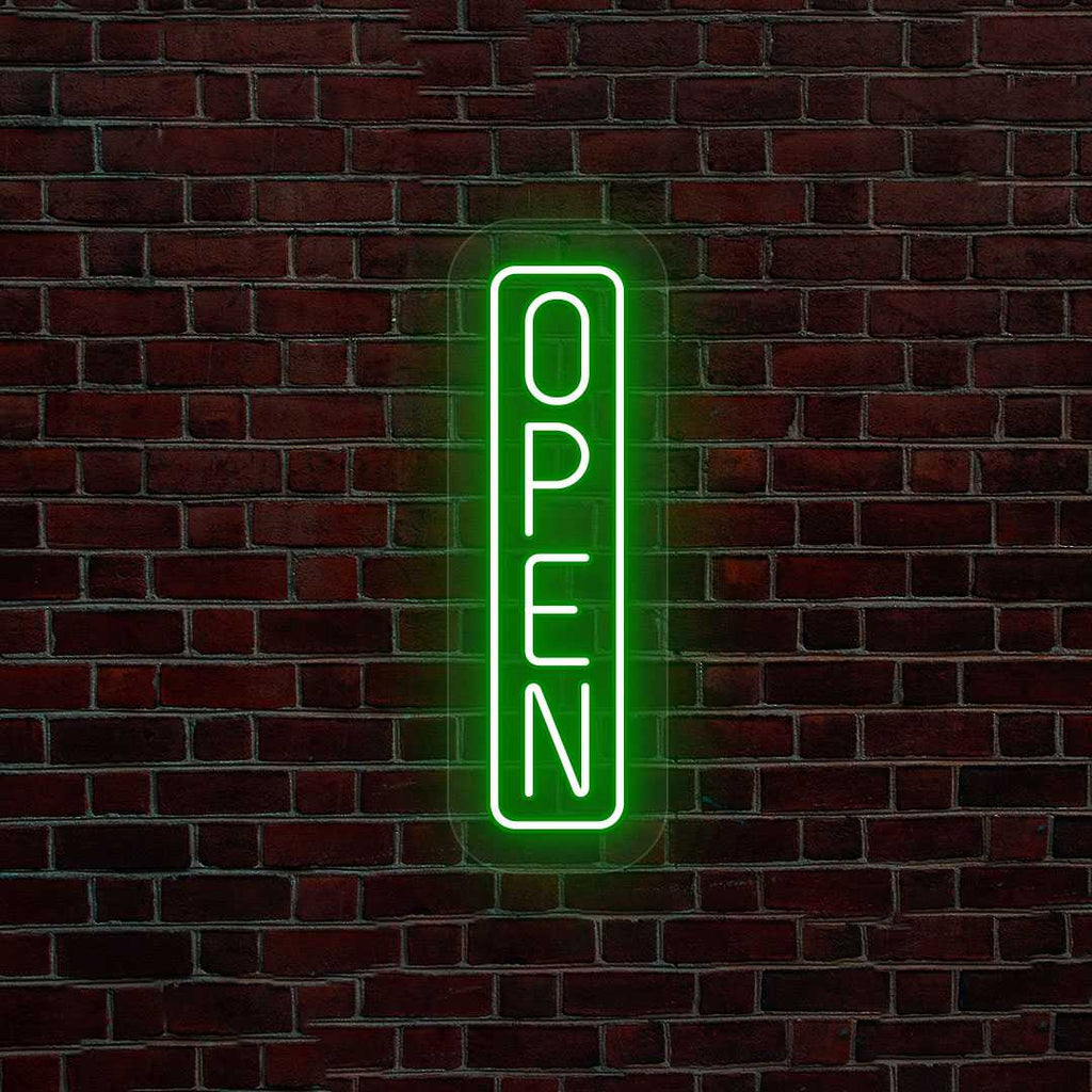Vertical Open Neon Sign