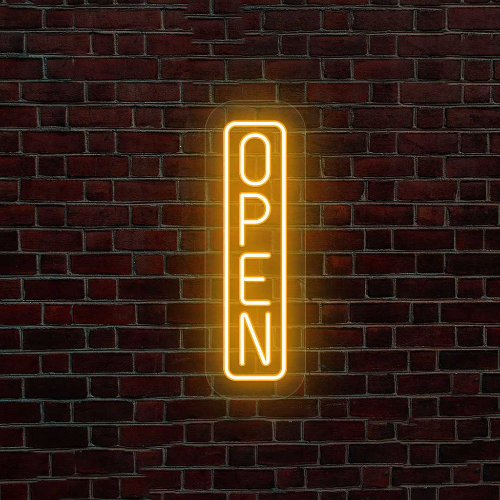 Vertical Open Neon Sign