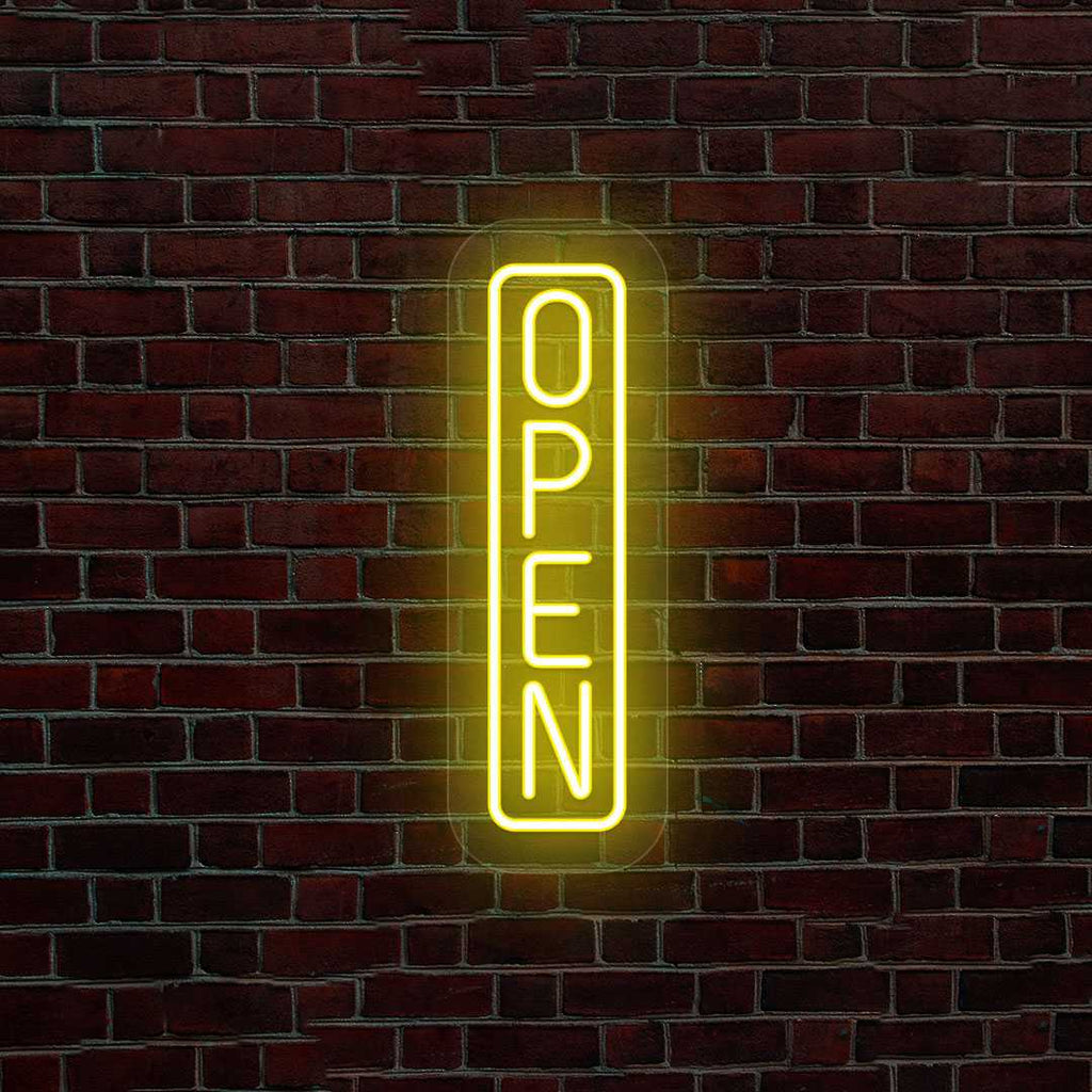 Vertical Open Neon Sign