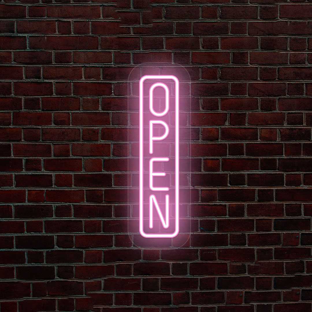 Vertical Open Neon Sign
