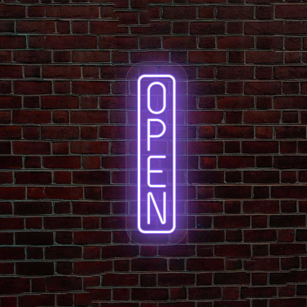 Vertical Open Neon Sign