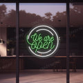 We Are Open Multicolor Round LED Neon Sign